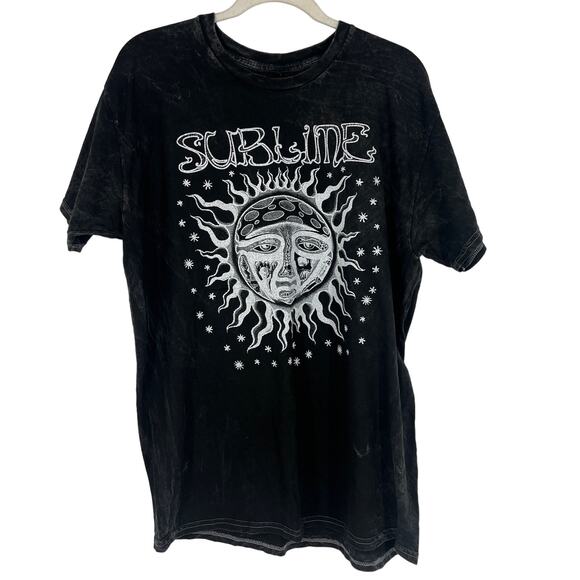 Officially Licensed Sublime Classic Sun T-Shirt Black Acid Wash Large NWOT - Picture 5 of 5